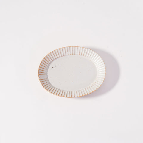 Kachosen Oval Platter With Folding-Fan Pattern Small