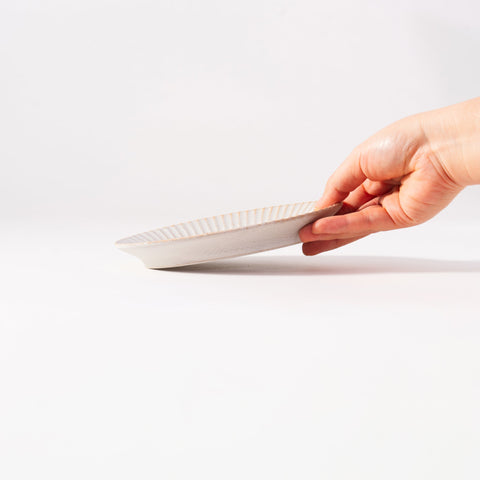 Kachosen Oval Platter With Folding-Fan Pattern Small