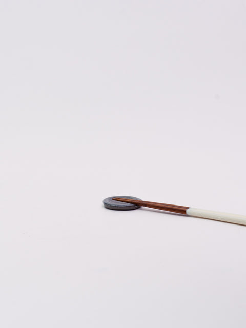 Mino Ware Round Chopstick Rest - Charcoal