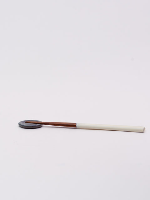 Mino Ware Round Chopstick Rest - Charcoal
