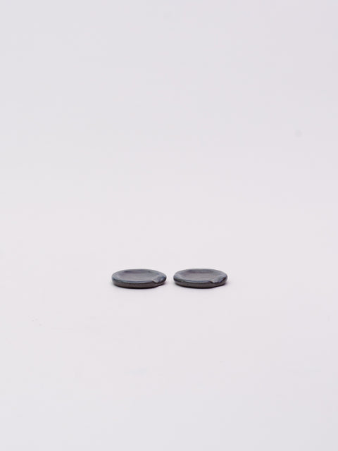 Mino Ware Round Chopstick Rest - Charcoal