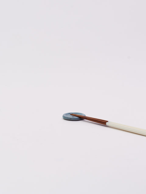 Mino Ware Round Chopstick Rest - Blue
