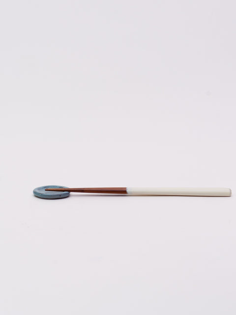 Mino Ware Round Chopstick Rest - Blue