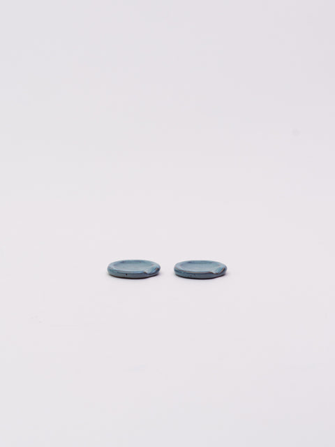 Mino Ware Round Chopstick Rest - Blue