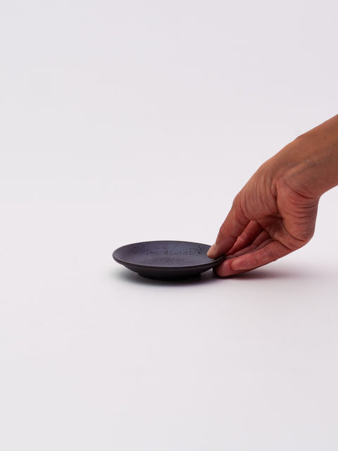 Mino Ware Round Mini Plate 200 - Black