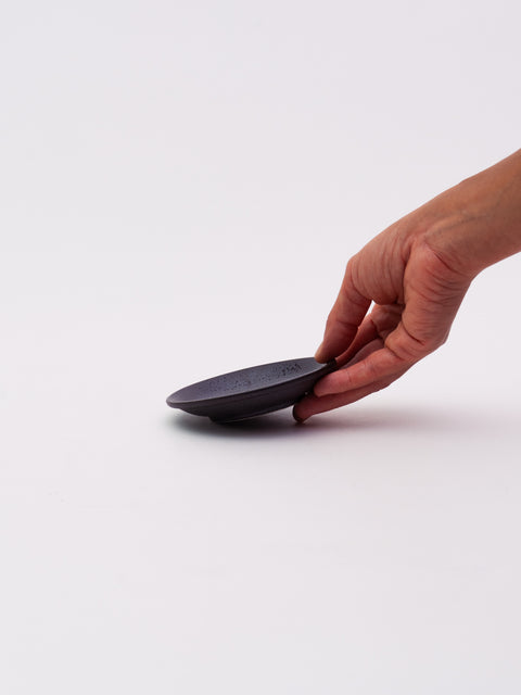 Mino Ware Round Mini Plate 200 - Black