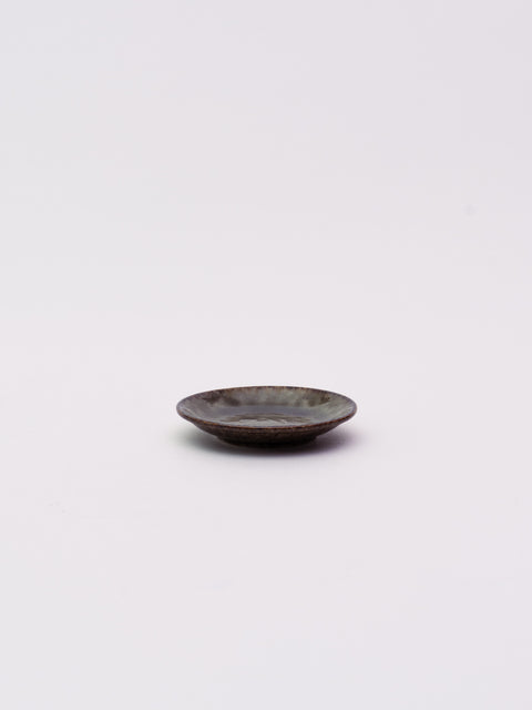 Mino Ware Round Mini Plate 200 - Moss Green