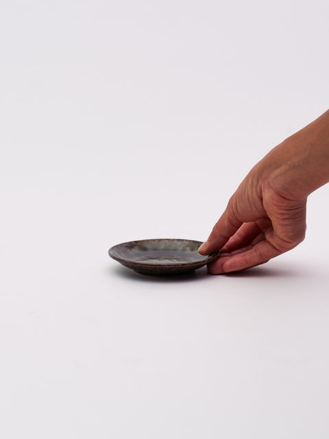 Mino Ware Round Mini Plate 200 - Moss Green