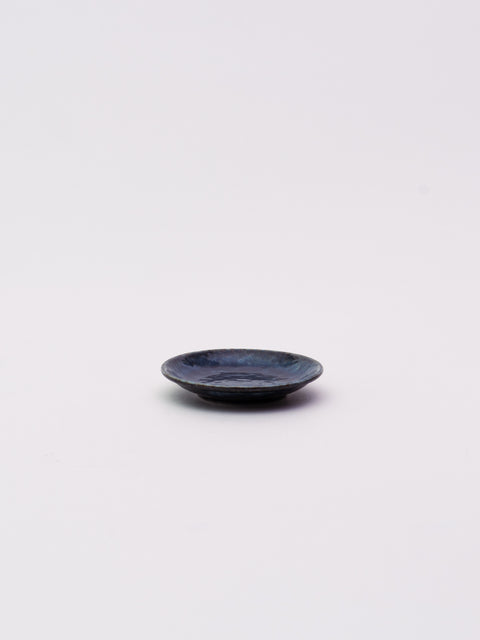 Mino Ware Round Mini Plate 200 - Dark Blue