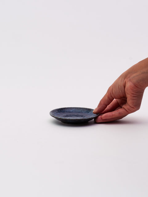 Mino Ware Round Mini Plate 200 - Dark Blue