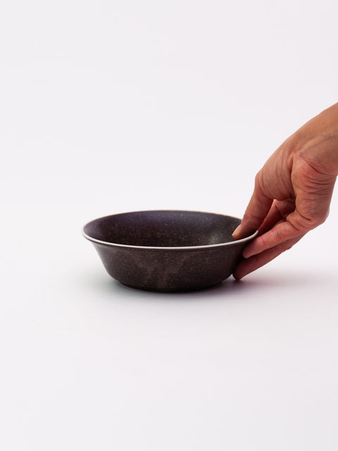RIM WHITE LINE BOWL MEDIUM - BROWN