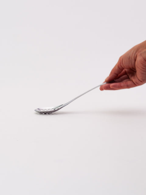 Stainless Steel Slotted Soup Spoon - Silver