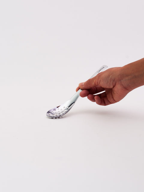 Stainless Steel Slotted Soup Spoon - Silver
