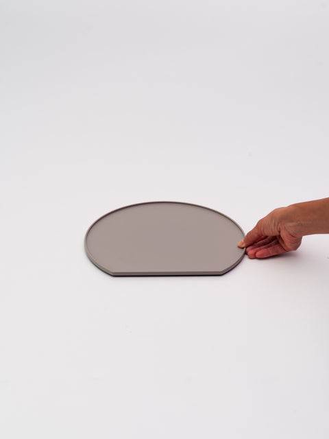 Matte Half-Moon Tray - Gray