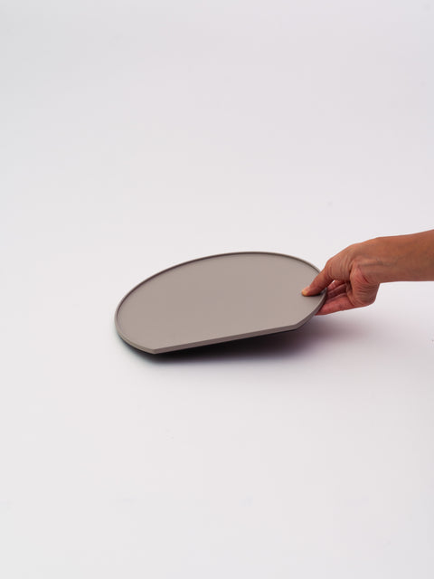 Matte Half-Moon Tray - Gray