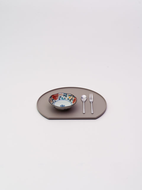 Matte Half-Moon Tray - Gray