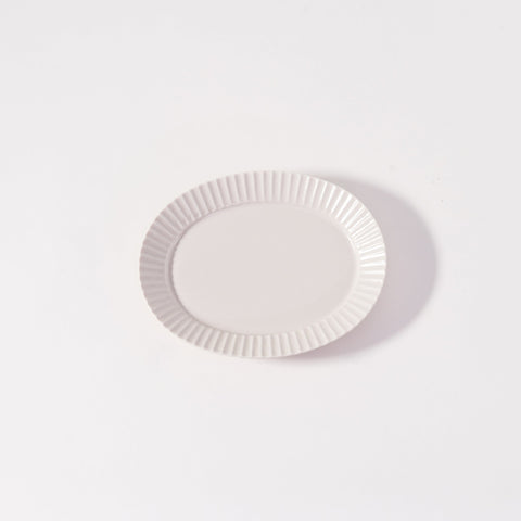 Kachosen Oval Platter With Folding-Fan Pattern Small