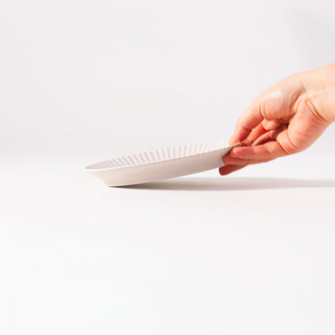 Kachosen Oval Platter With Folding-Fan Pattern Small