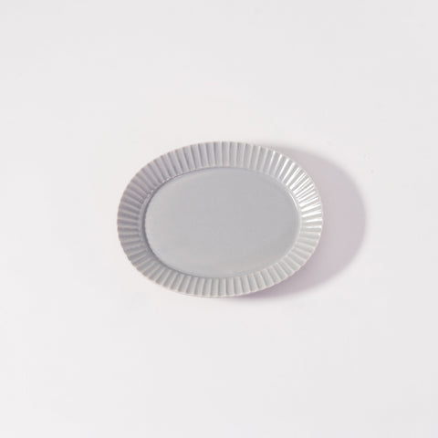 Kachosen Oval Platter With Folding-Fan Pattern Small