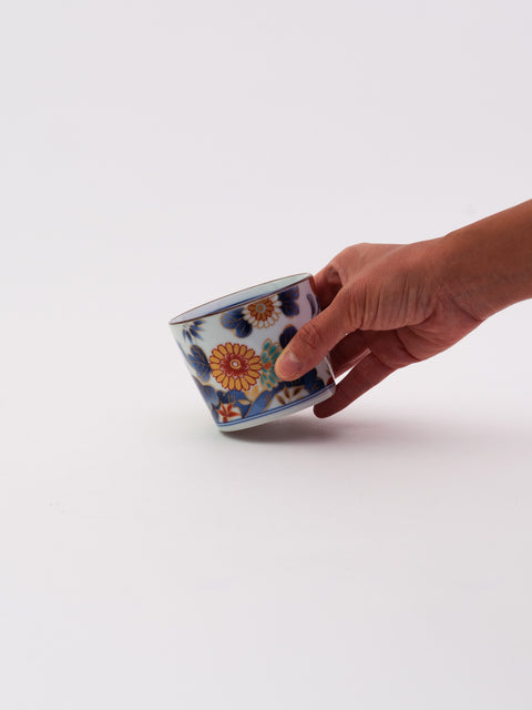 Koimari Style Soba Cup - Colorful Blossoms