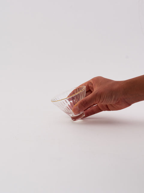 Gold Rim Glass Small Bowl A