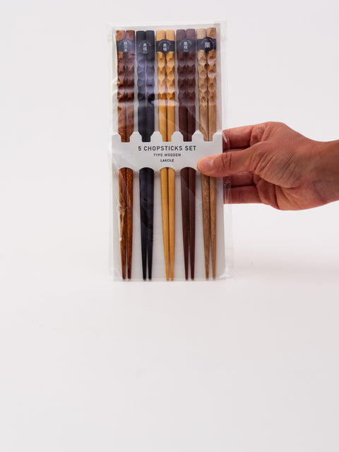 Bamboo Chopsticks 5-Pair Set - Assorted