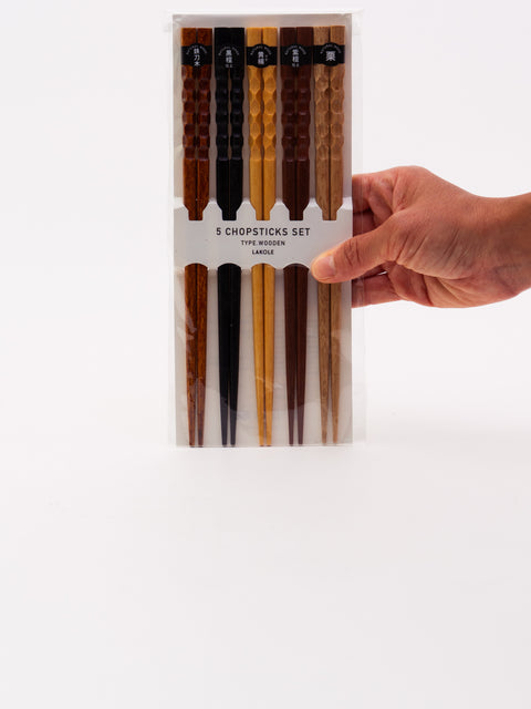 Bamboo Chopsticks 5-Pair Set - Assorted