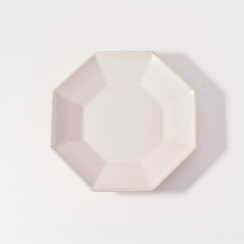 Octagon Plate Large in Ivory