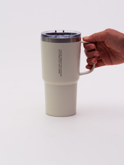 Tumbler with Lid & Handle - Ivory