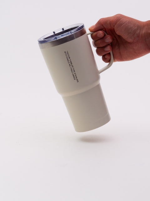 Tumbler with Lid & Handle - Ivory