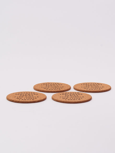 Cork Coaster Logo 4-Pack - Black