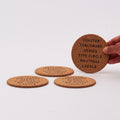Cork Coaster Logo 4-Pack - Black