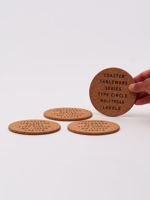 Cork Coaster Logo 4-Pack - Black