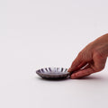 Mino Ware Oval Chrysanthemum Mini Plate Gold & Silver - Silver