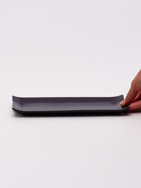 Square Sanma Long Plate - Black