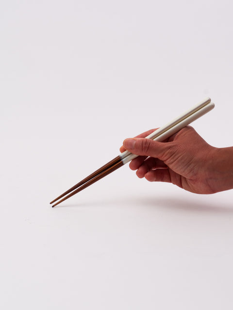 Glossy Triangular Chopsticks - White
