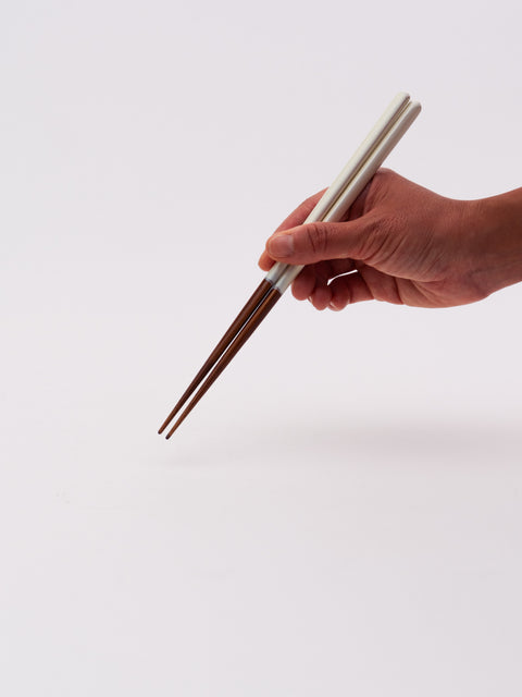 Glossy Triangular Chopsticks - White