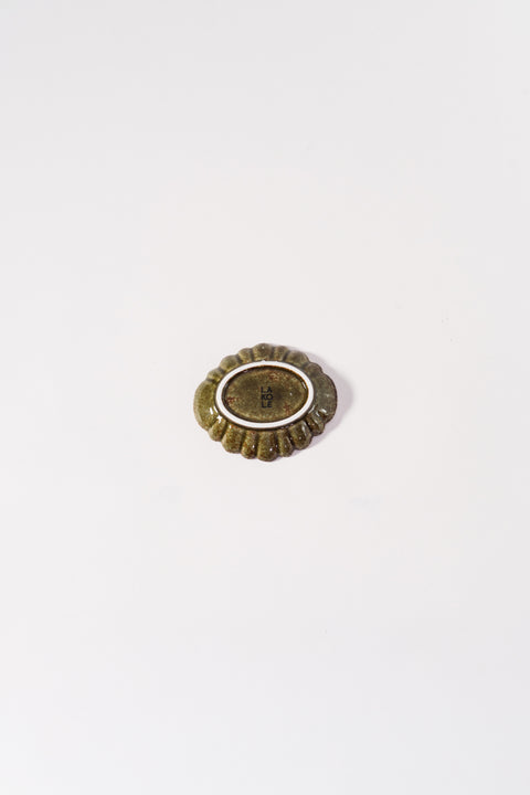 Mino Ware Mini Oval Chrysanthemum