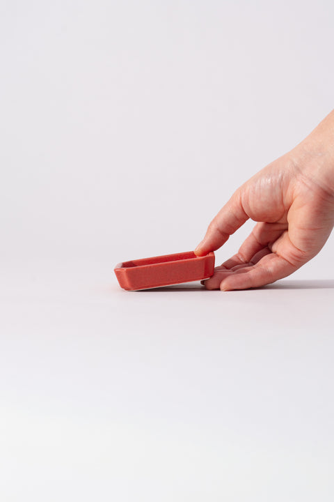 Mino Ware "Obanzai" Mini Plate Tsubaki Red