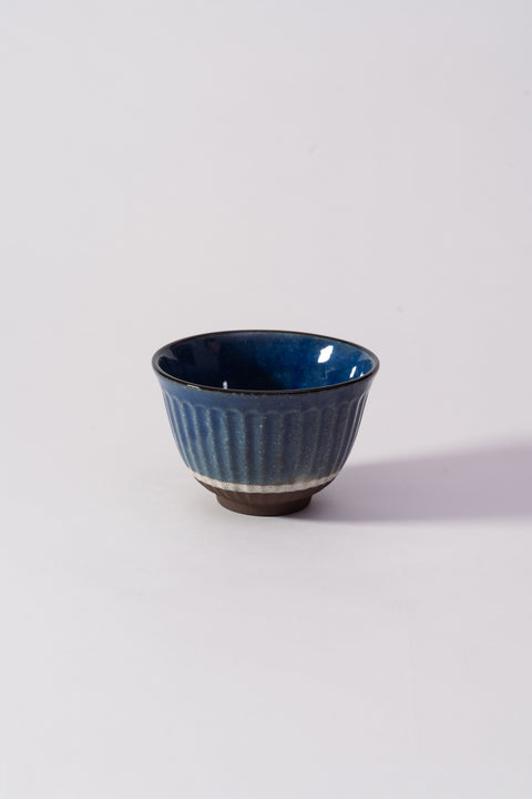 Mino Ware Black Soil Tokusa Rice Bowl