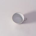 Colored Rim Wide Mug in White, top view
