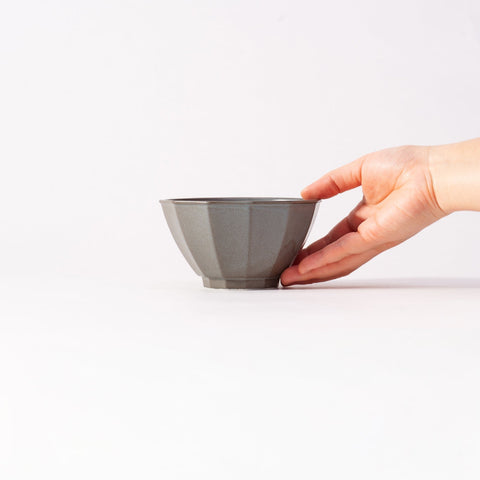 Mino Ware Octagon Rice Bowl Gray