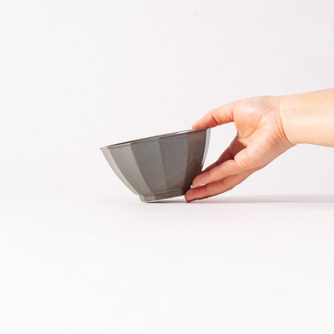 Mino Ware Octagon Rice Bowl Gray