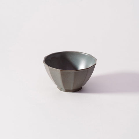 Mino Ware Octagon Rice Bowl Gray