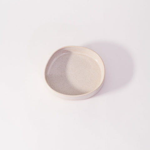 Stackable Organic Deep Plate Small in Ivory, top view