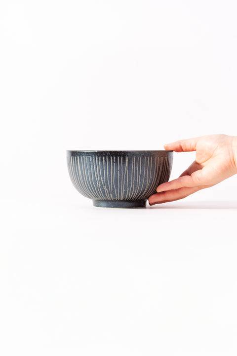 Tokusa Brush-Stripe Soba Donburi Bowl