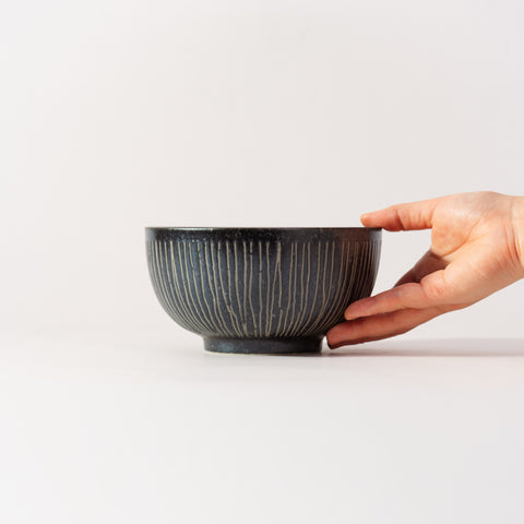 Tokusa Brush-Stripe Soba Donburi Bowl