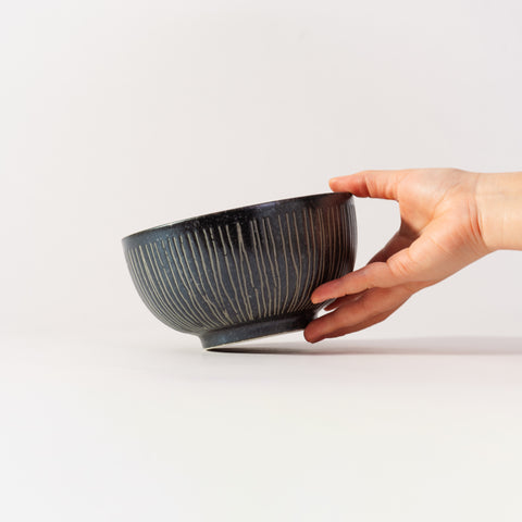 Tokusa Brush-Stripe Soba Donburi Bowl