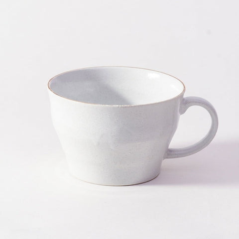 Colored Rim Wide Mug in White